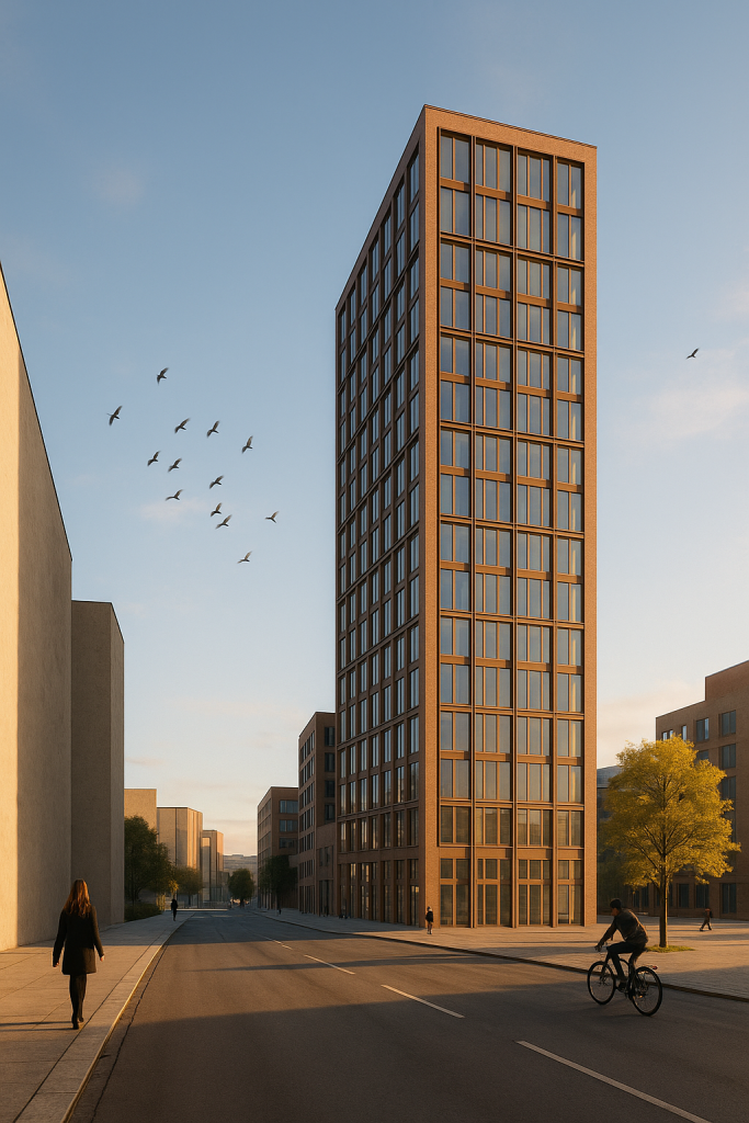 Hochhaus Architekturentwurf Quartiersentwicklung Adenauerplatz Berlin